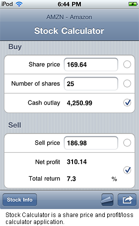 Stock Calculator is a stock trade share price and profit/loss calculator application.